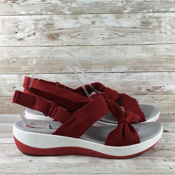 clarks cloudsteppers womens red